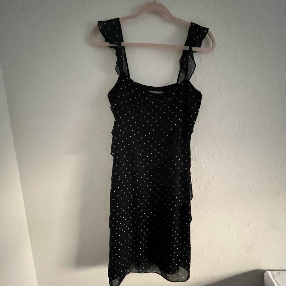 Zara Basic Women’s Layered Sleeveless Polka Dot Short Mini Dress Size Medium